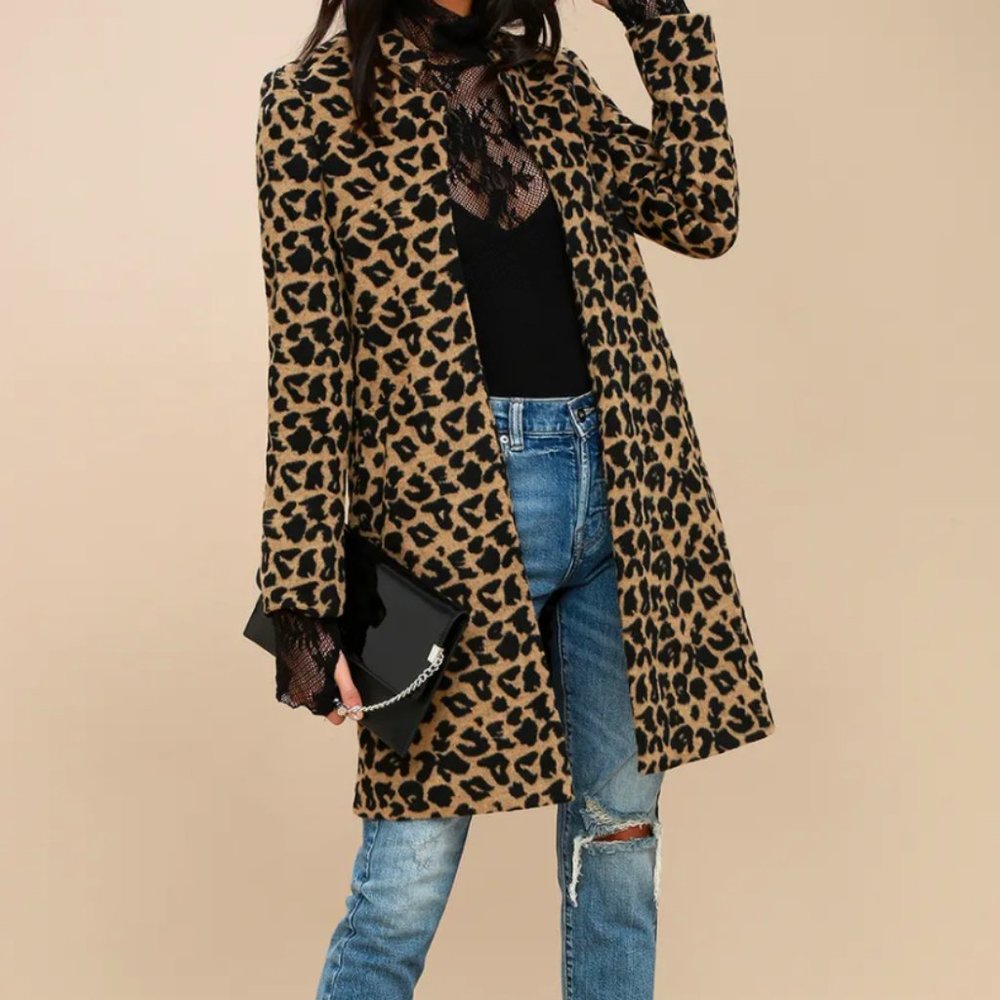 Lulu’s Tan Leopard Print Coat - Picture 2 of 5